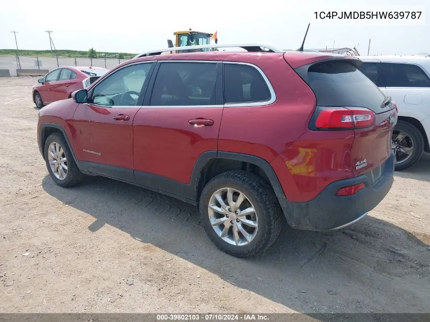 1C4PJMDB5HW639787 2017 Jeep Cherokee Limited 4X4