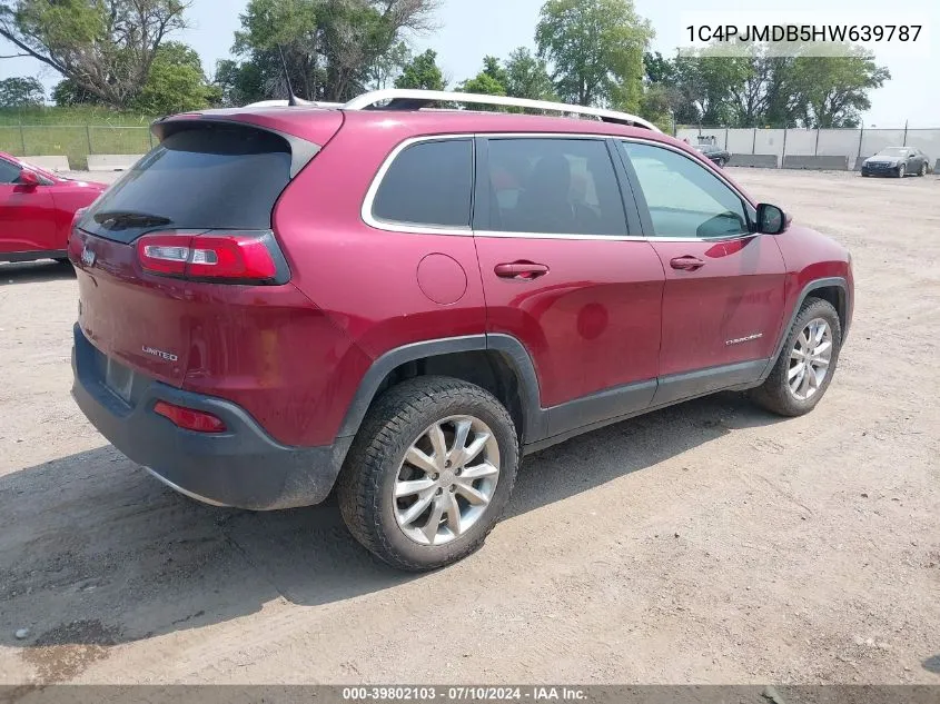 1C4PJMDB5HW639787 2017 Jeep Cherokee Limited 4X4