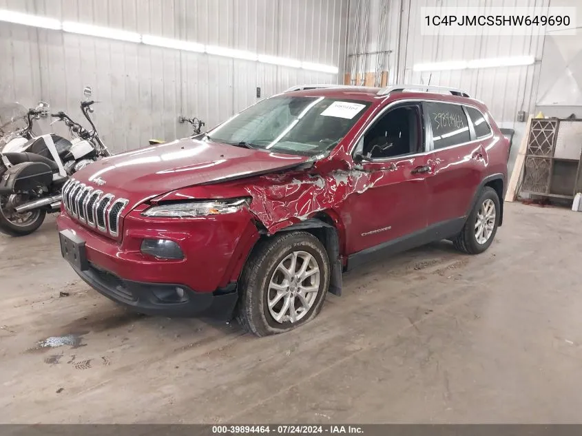 1C4PJMCS5HW649690 2017 Jeep Cherokee Latitude 4X4