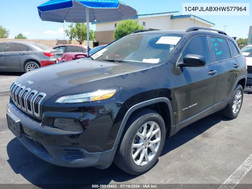 1C4PJLABXHW577964 2017 Jeep Cherokee Sport Fwd