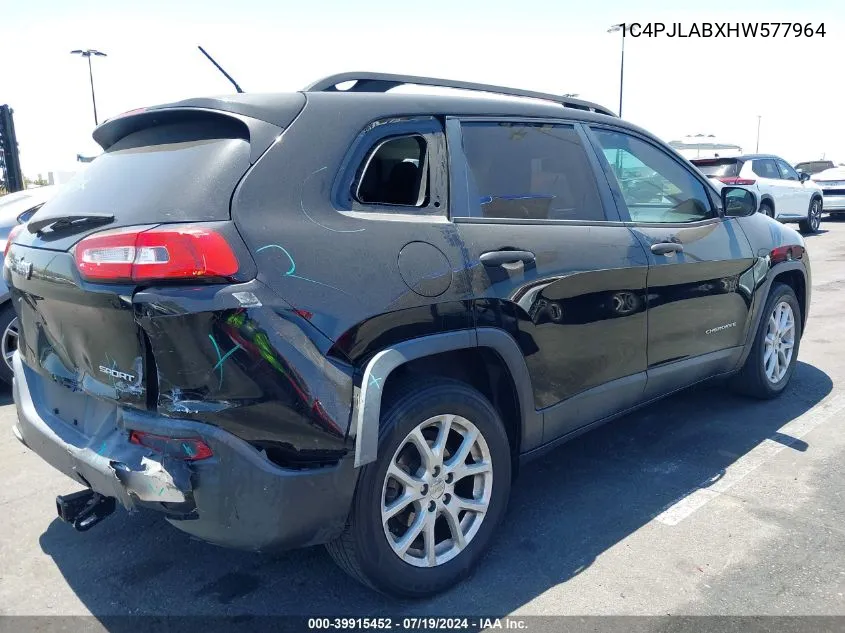 1C4PJLABXHW577964 2017 Jeep Cherokee Sport Fwd