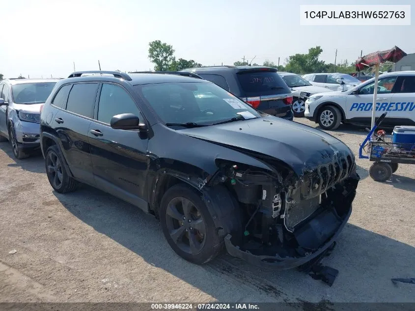 2017 Jeep Cherokee Altitude Fwd VIN: 1C4PJLAB3HW652763 Lot: 39946224