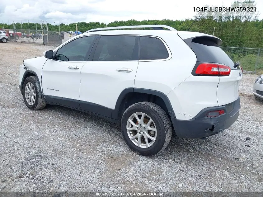 2017 Jeep Cherokee Latitude Fwd VIN: 1C4PJLCB3HW559321 Lot: 39952579