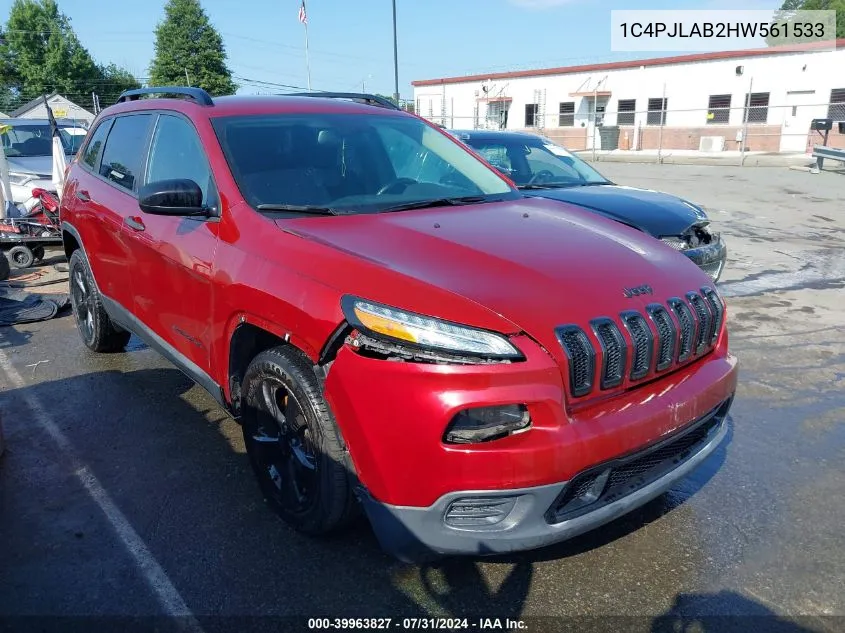 1C4PJLAB2HW561533 2017 Jeep Cherokee Altitude Fwd