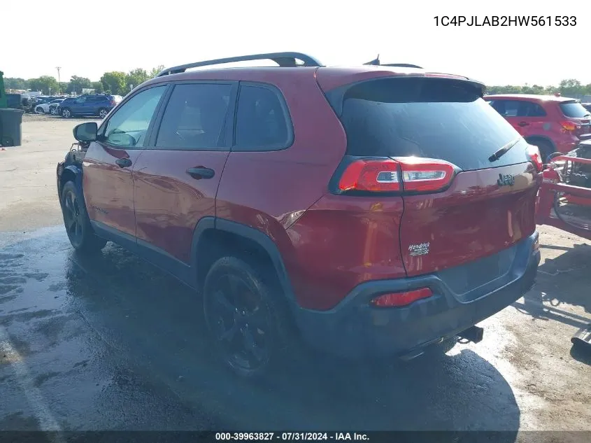 1C4PJLAB2HW561533 2017 Jeep Cherokee Altitude Fwd