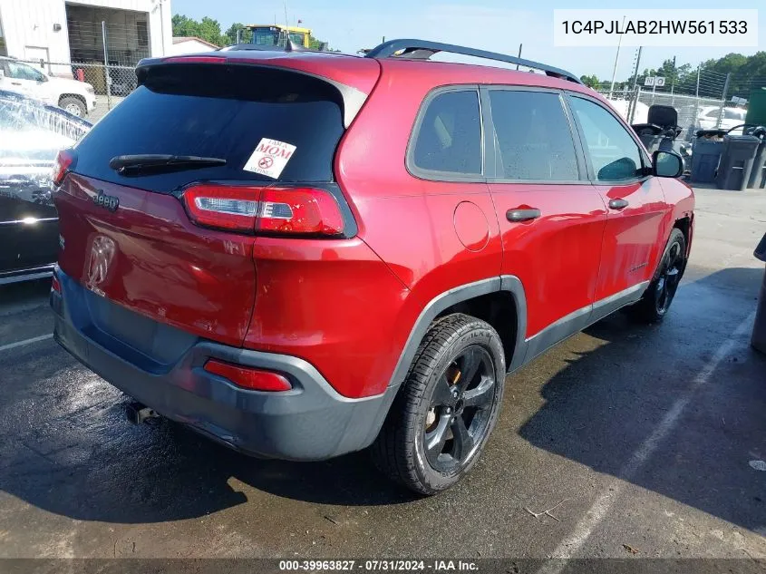 1C4PJLAB2HW561533 2017 Jeep Cherokee Altitude Fwd