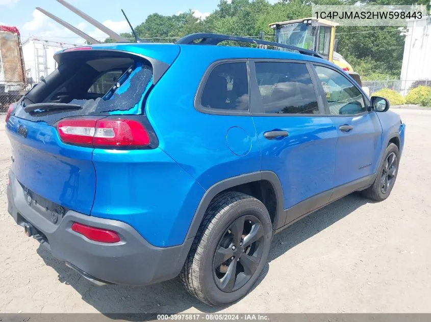 1C4PJMAS2HW598443 2017 Jeep Cherokee Altitude 4X4