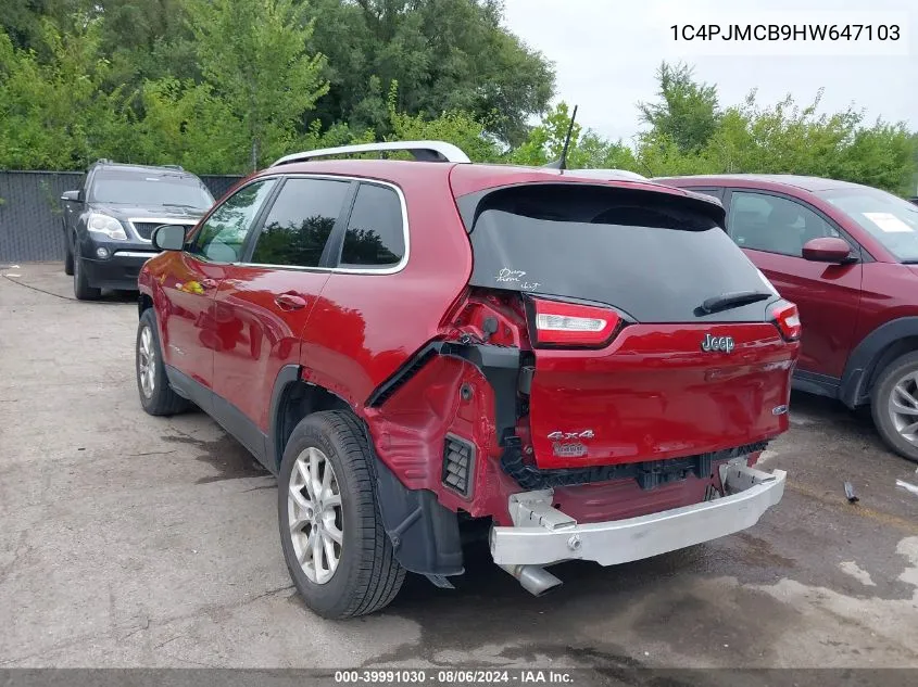 2017 Jeep Cherokee Latitude 4X4 VIN: 1C4PJMCB9HW647103 Lot: 39991030