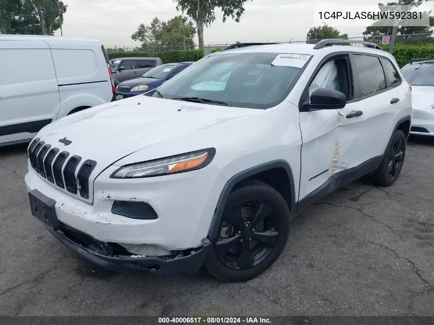 1C4PJLAS6HW592381 2017 Jeep Cherokee Altitude Fwd