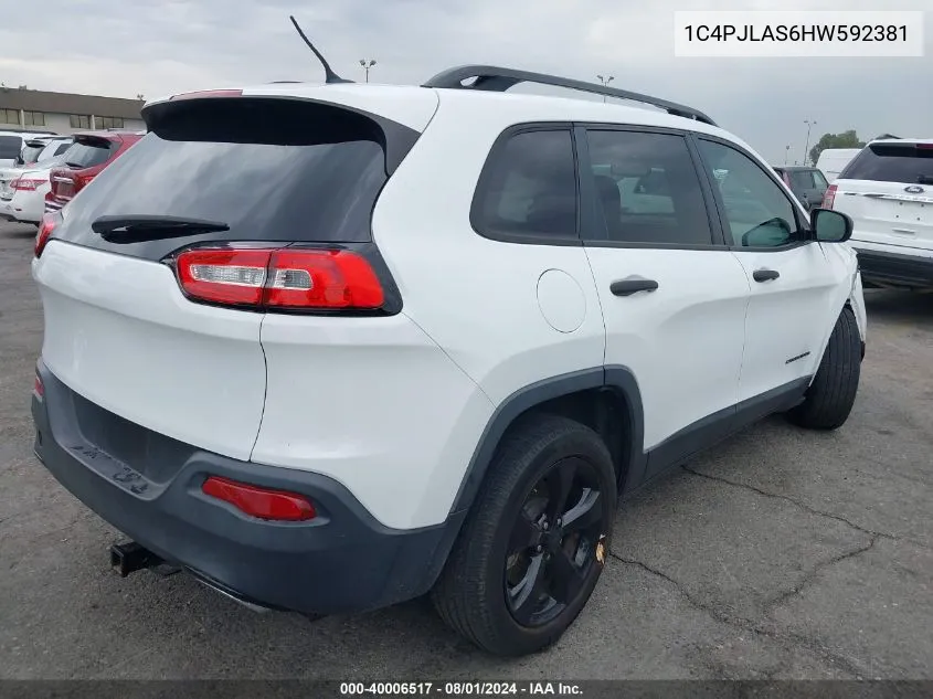 1C4PJLAS6HW592381 2017 Jeep Cherokee Altitude Fwd