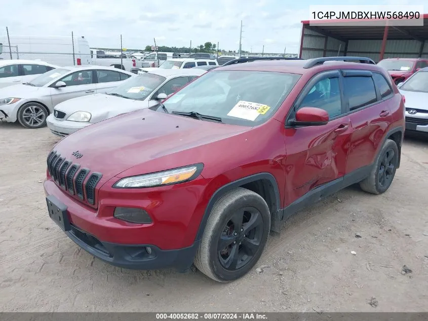 2017 Jeep Cherokee High Altitude 4X4 VIN: 1C4PJMDBXHW568490 Lot: 40052682