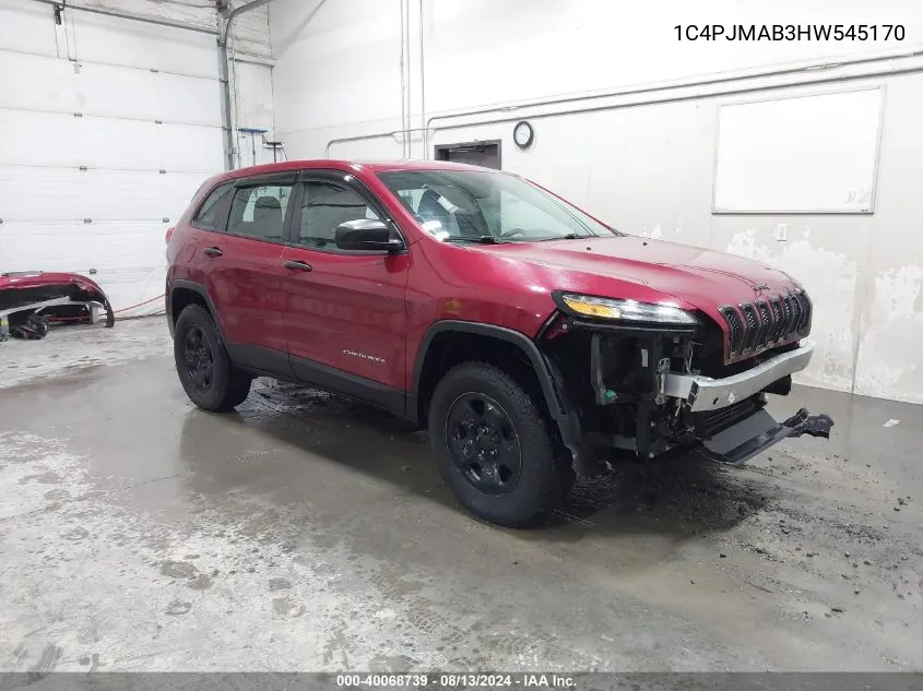 1C4PJMAB3HW545170 2017 Jeep Cherokee Sport 4X4