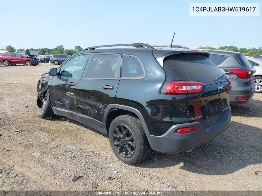 2017 Jeep Cherokee Sport Fwd VIN: 1C4PJLAB3HW619617 Lot: 40105195