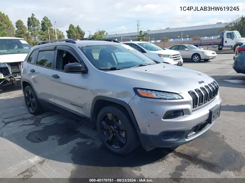 2017 Jeep Cherokee Altitude Fwd VIN: 1C4PJLAB3HW619245 Lot: 40170781