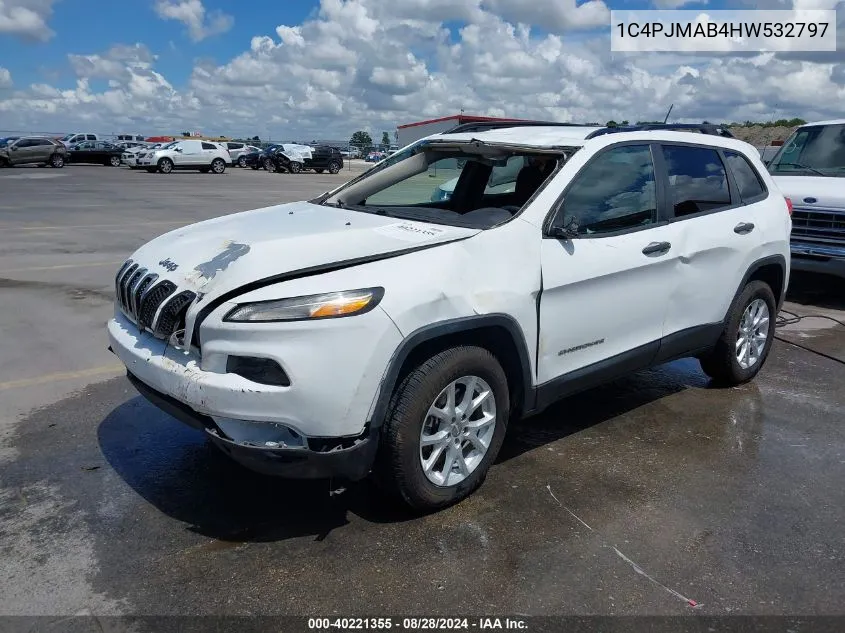 2017 Jeep Cherokee Sport 4X4 VIN: 1C4PJMAB4HW532797 Lot: 40221355