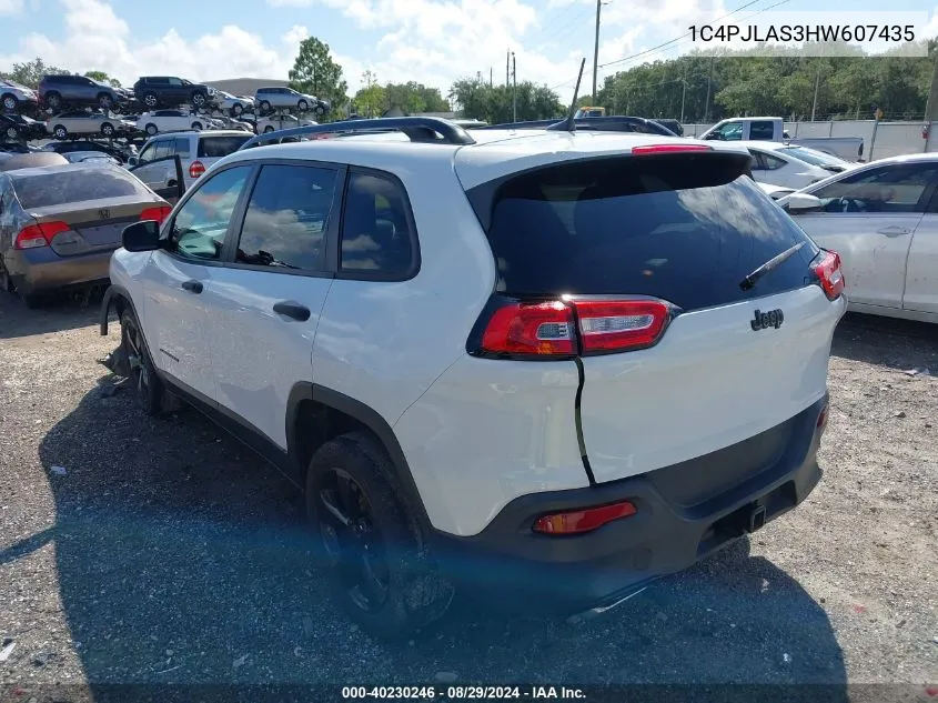 2017 Jeep Cherokee Altitude Fwd VIN: 1C4PJLAS3HW607435 Lot: 40230246