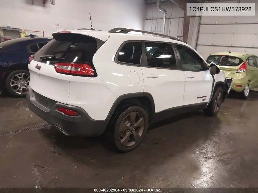 2017 Jeep Cherokee 75Th Anniversary Edition Fwd VIN: 1C4PJLCS1HW573928 Lot: 40232904