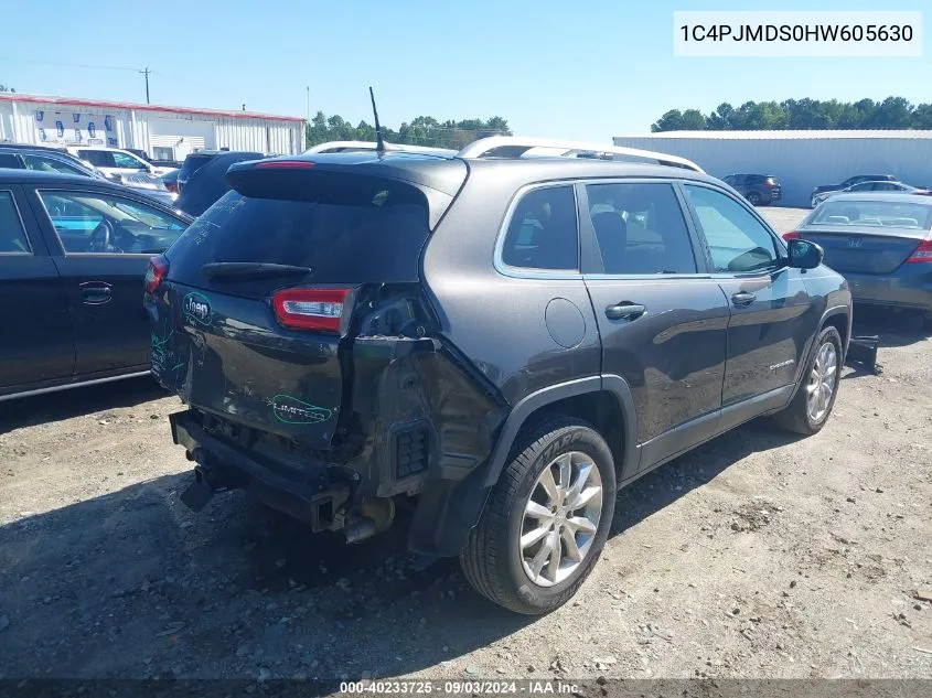 1C4PJMDS0HW605630 2017 Jeep Cherokee Limited 4X4