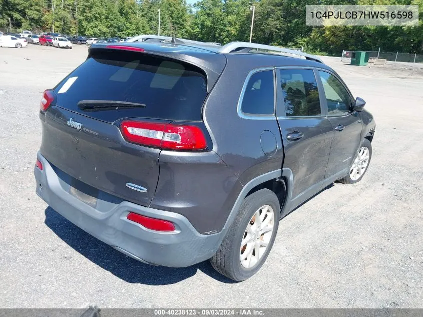 2017 Jeep Cherokee Latitude Fwd VIN: 1C4PJLCB7HW516598 Lot: 40238123