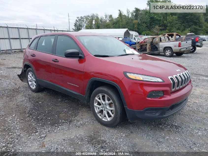 2017 Jeep Cherokee Sport VIN: 1C4PJLASXHD222370 Lot: 40285688