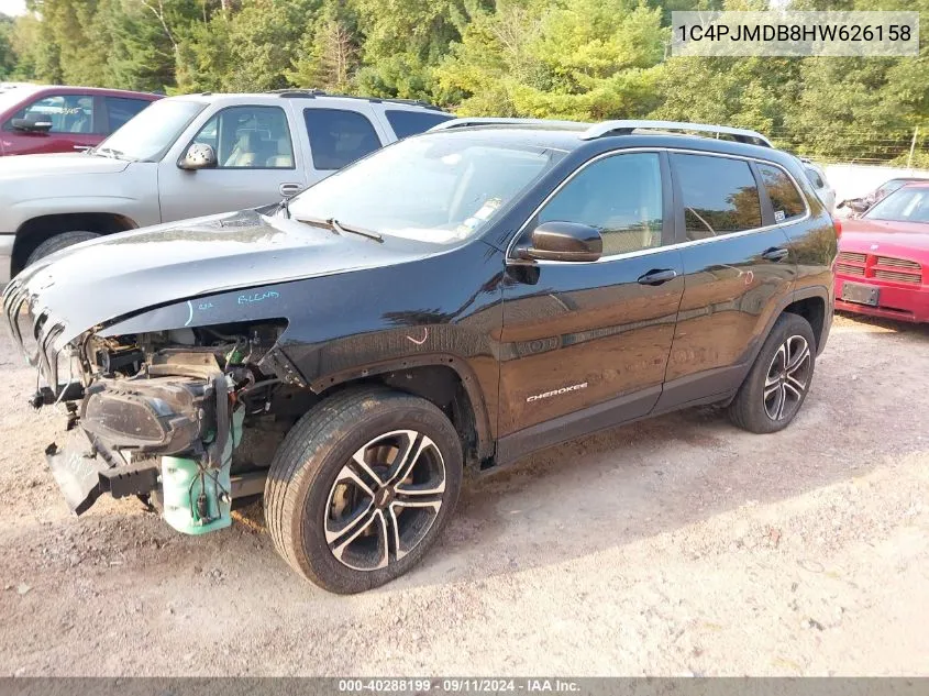 2017 Jeep Cherokee Limited VIN: 1C4PJMDB8HW626158 Lot: 40288199