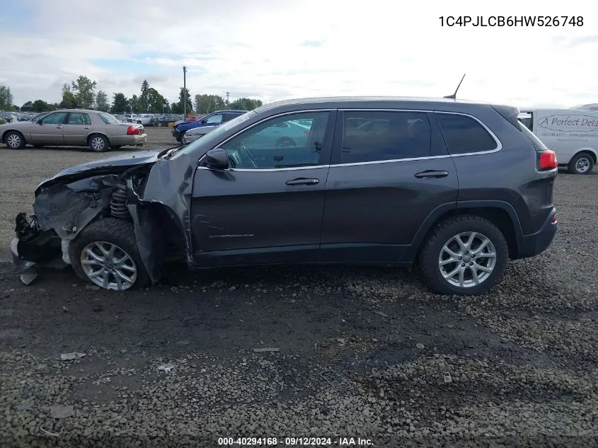 2017 Jeep Cherokee Latitude VIN: 1C4PJLCB6HW526748 Lot: 40294168