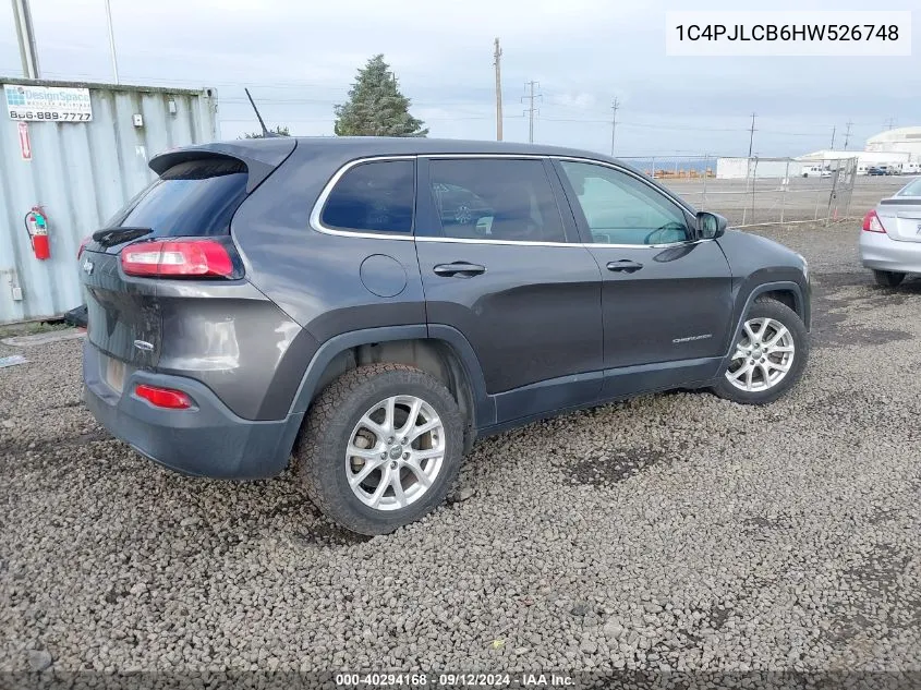 1C4PJLCB6HW526748 2017 Jeep Cherokee Latitude