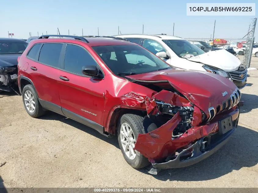 2017 Jeep Cherokee Sport Fwd VIN: 1C4PJLAB5HW669225 Lot: 40299375