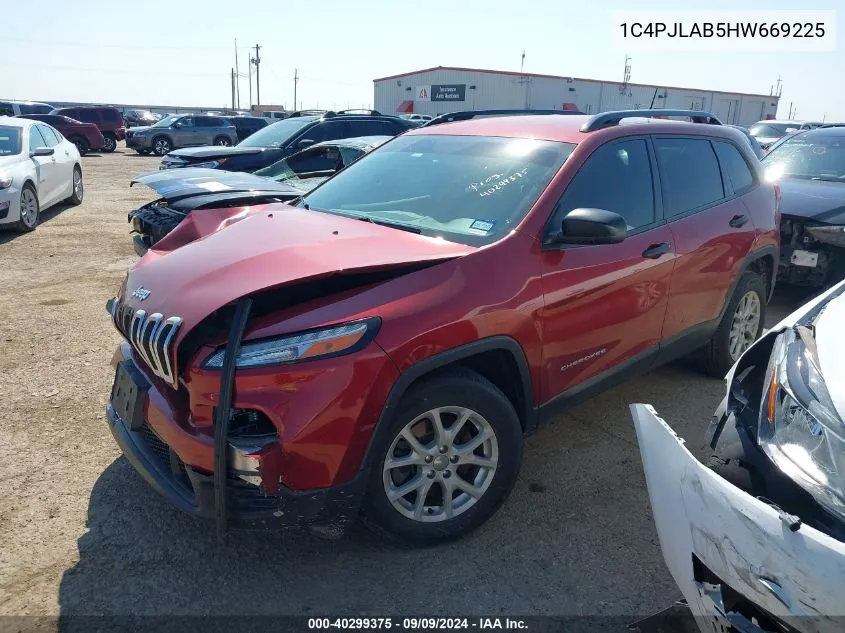 2017 Jeep Cherokee Sport Fwd VIN: 1C4PJLAB5HW669225 Lot: 40299375