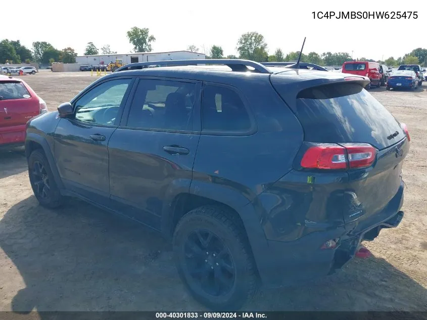 2017 Jeep Cherokee Trailhawk VIN: 1C4PJMBS0HW625475 Lot: 40301833