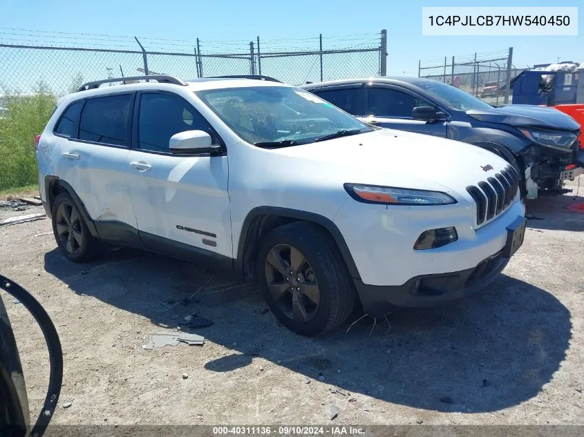 2017 Jeep Cherokee Latitude VIN: 1C4PJLCB7HW540450 Lot: 40311136