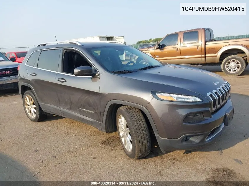 1C4PJMDB9HW520415 2017 Jeep Cherokee Limited