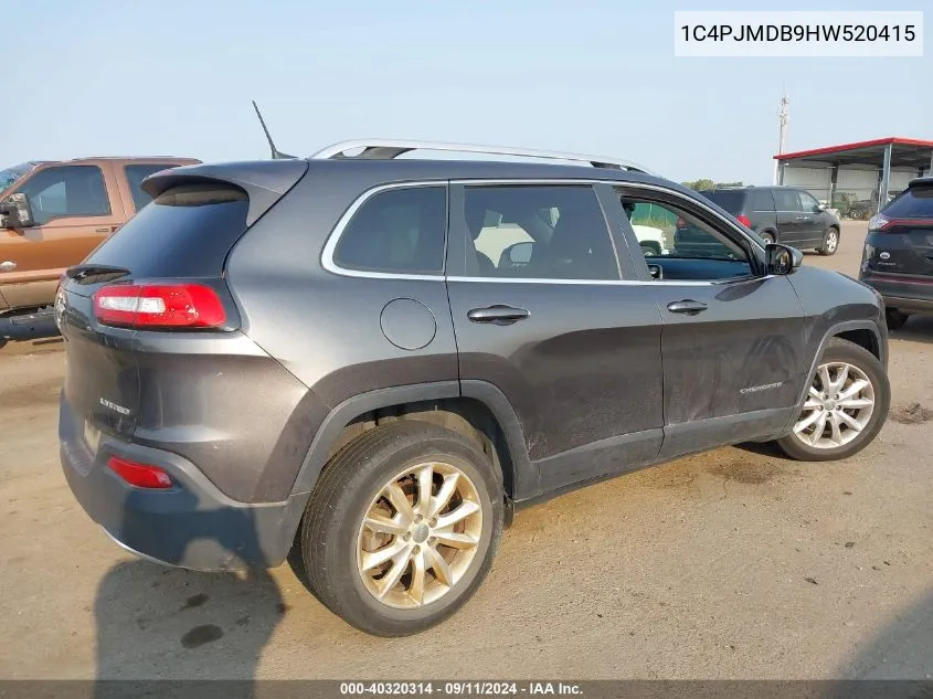 1C4PJMDB9HW520415 2017 Jeep Cherokee Limited