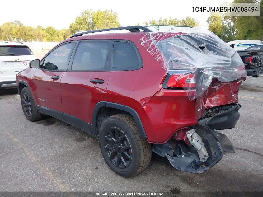 1C4PJMAB5HW608494 2017 Jeep Cherokee Sport