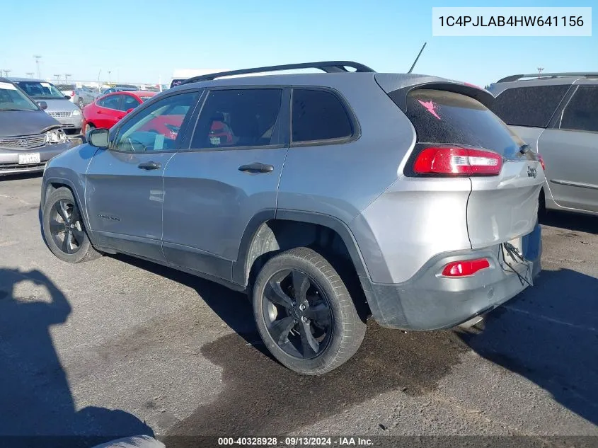 2017 Jeep Cherokee Sport VIN: 1C4PJLAB4HW641156 Lot: 40328928