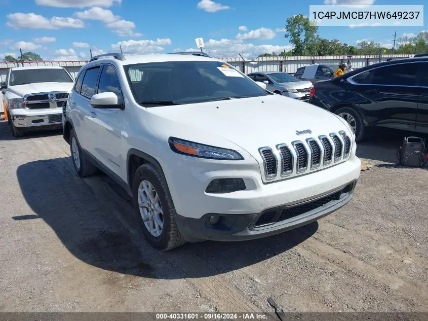 2017 Jeep Cherokee Latitude 4X4 VIN: 1C4PJMCB7HW649237 Lot: 40331601