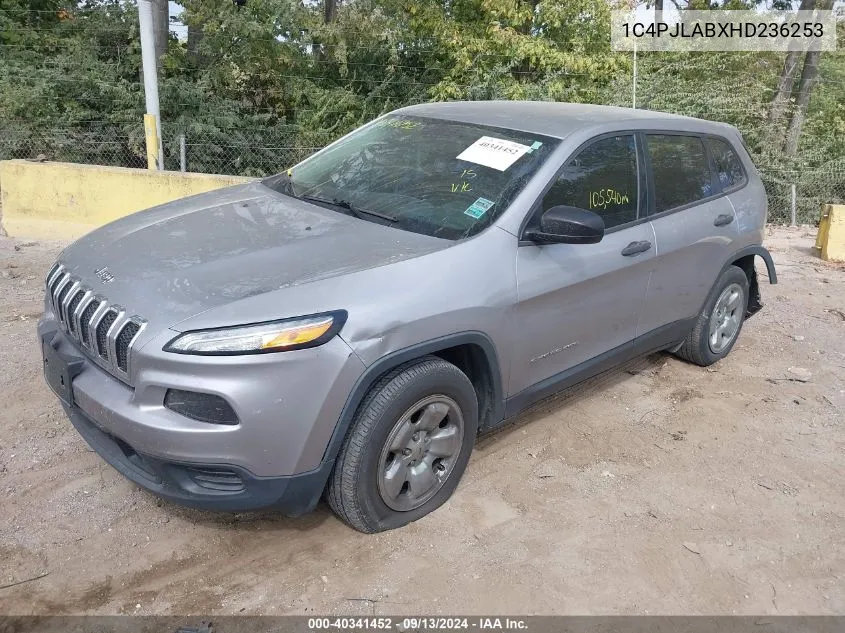 2017 Jeep Cherokee Sport VIN: 1C4PJLABXHD236253 Lot: 40341452