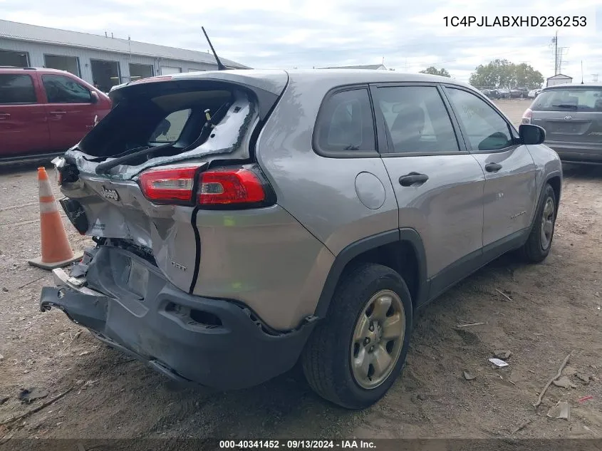 2017 Jeep Cherokee Sport VIN: 1C4PJLABXHD236253 Lot: 40341452