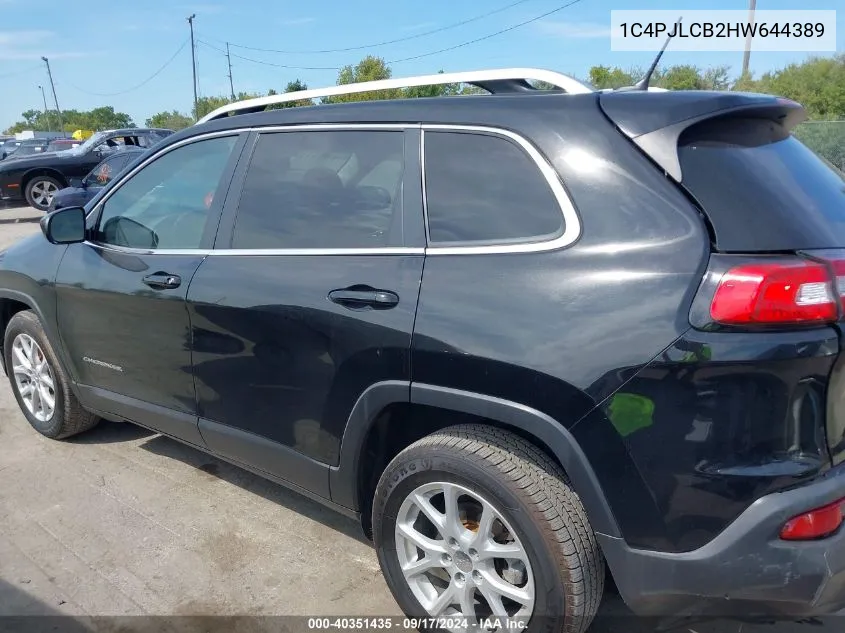 2017 Jeep Cherokee Latitude Fwd VIN: 1C4PJLCB2HW644389 Lot: 40351435