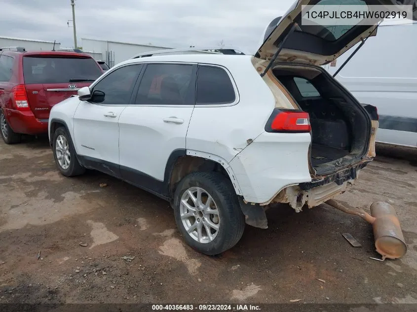 2017 Jeep Cherokee Latitude Fwd VIN: 1C4PJLCB4HW602919 Lot: 40356483