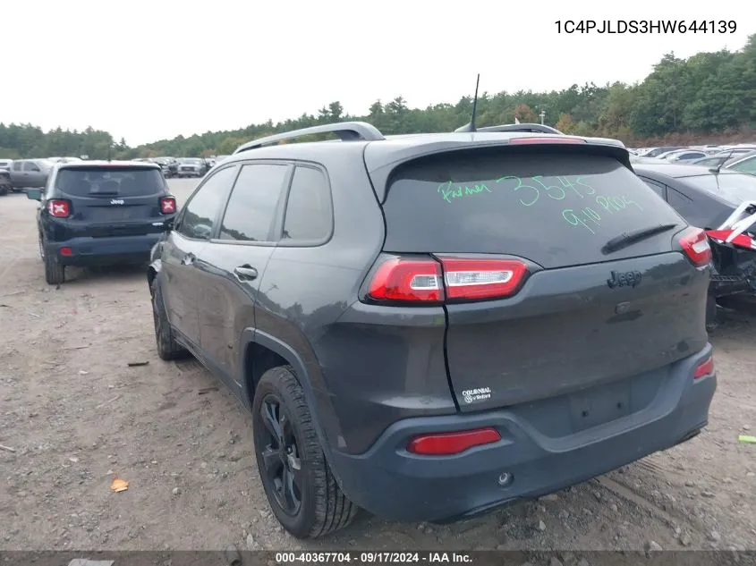 2017 Jeep Cherokee High Altitude Fwd VIN: 1C4PJLDS3HW644139 Lot: 40367704