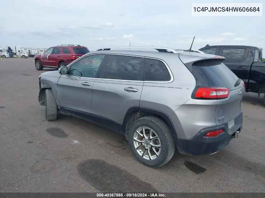 2017 Jeep Cherokee Latitude 4X4 VIN: 1C4PJMCS4HW606684 Lot: 40367865