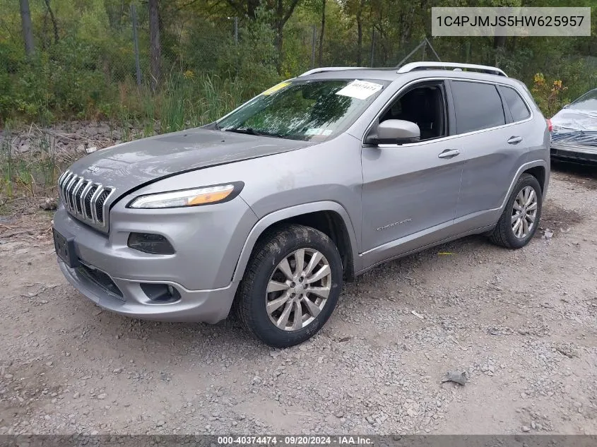 2017 Jeep Cherokee Overland 4X4 VIN: 1C4PJMJS5HW625957 Lot: 40374474