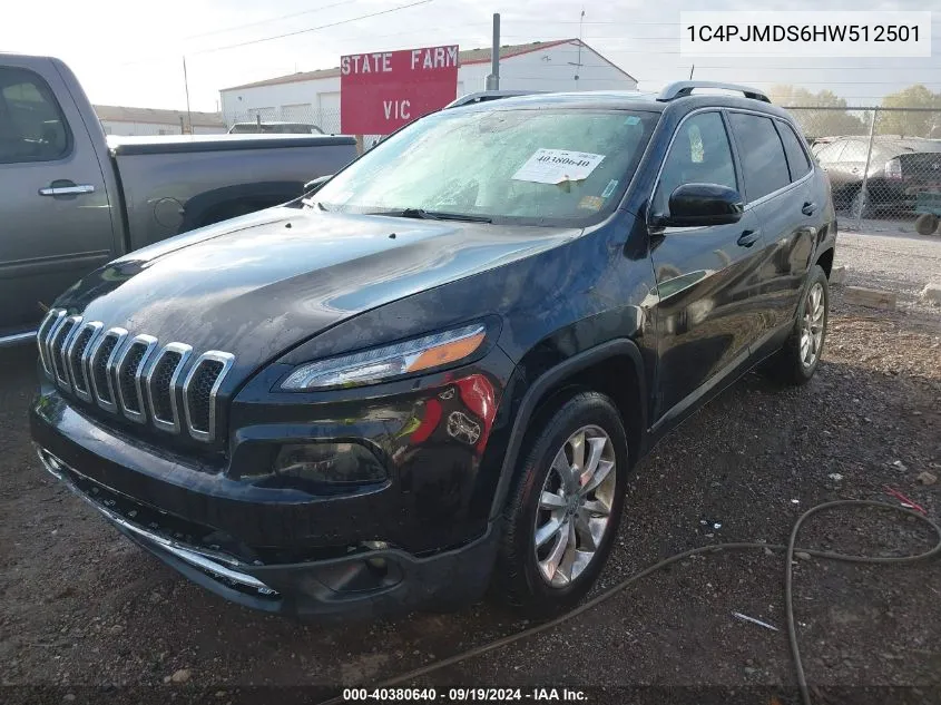 2017 Jeep Cherokee Limited 4X4 VIN: 1C4PJMDS6HW512501 Lot: 40380640