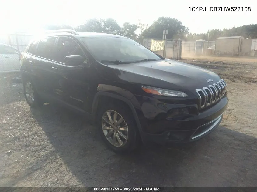 1C4PJLDB7HW522108 2017 Jeep Cherokee Limited Fwd