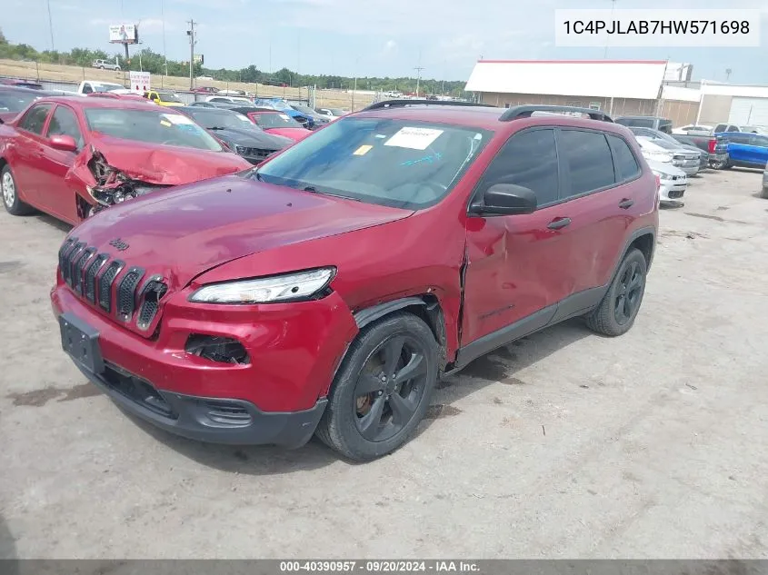 1C4PJLAB7HW571698 2017 Jeep Cherokee Altitude Fwd