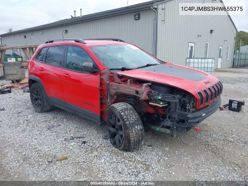 2017 Jeep Cherokee Trailhawk VIN: 1C4PJMBS3HW655375 Lot: 40399482