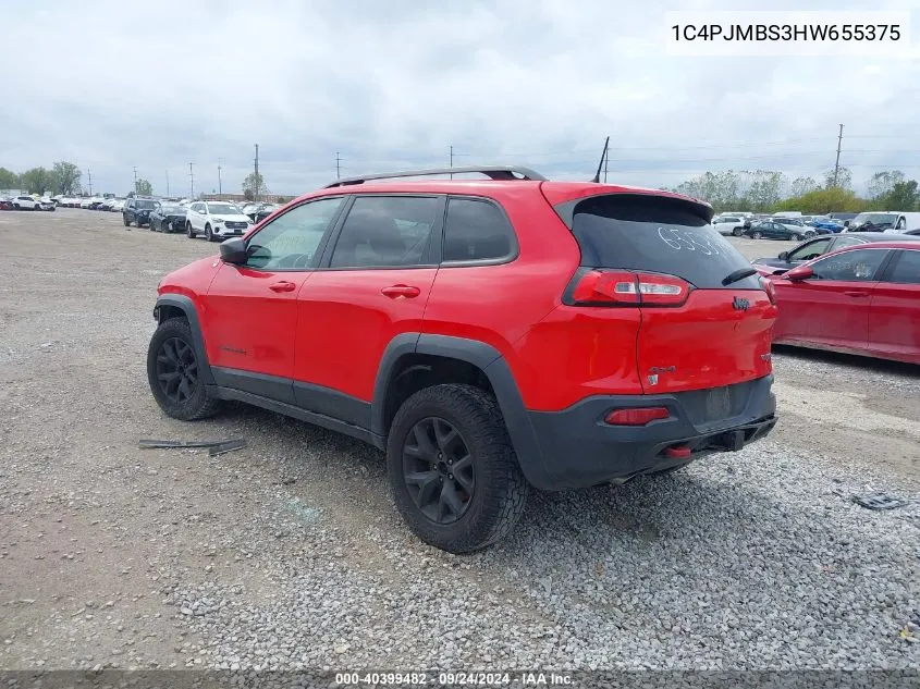 1C4PJMBS3HW655375 2017 Jeep Cherokee Trailhawk