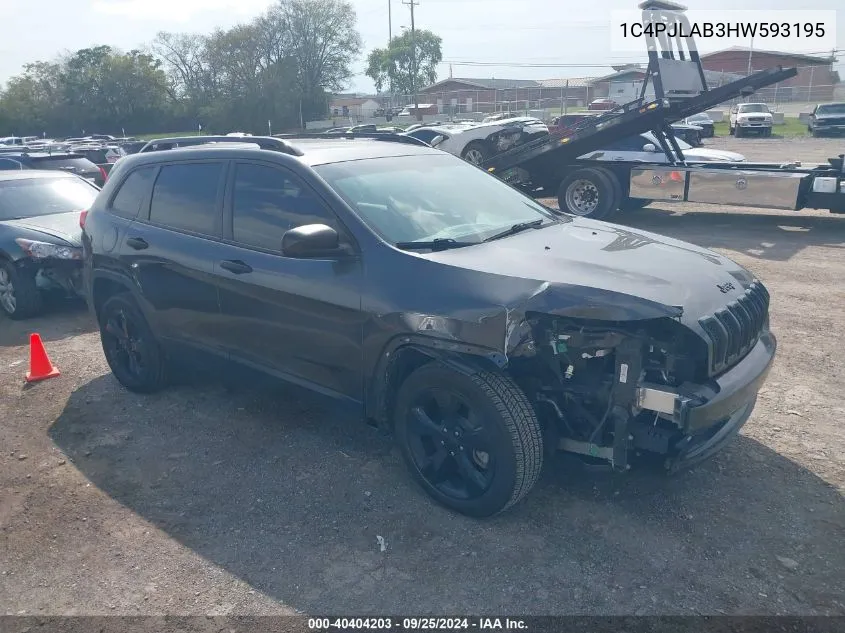 2017 Jeep Cherokee Altitude Fwd VIN: 1C4PJLAB3HW593195 Lot: 40404203