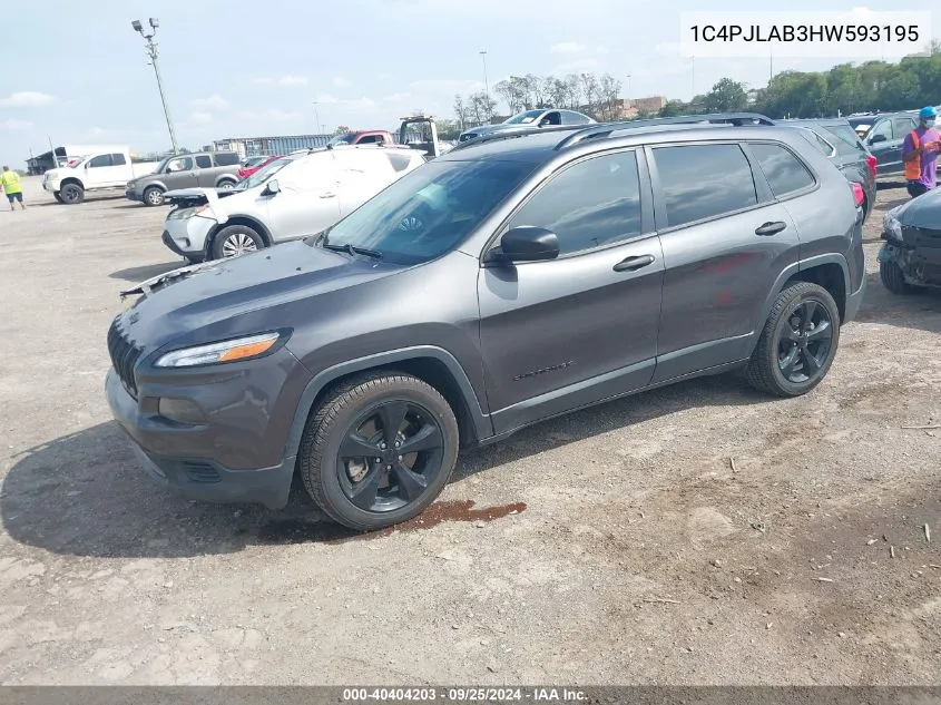 2017 Jeep Cherokee Altitude Fwd VIN: 1C4PJLAB3HW593195 Lot: 40404203